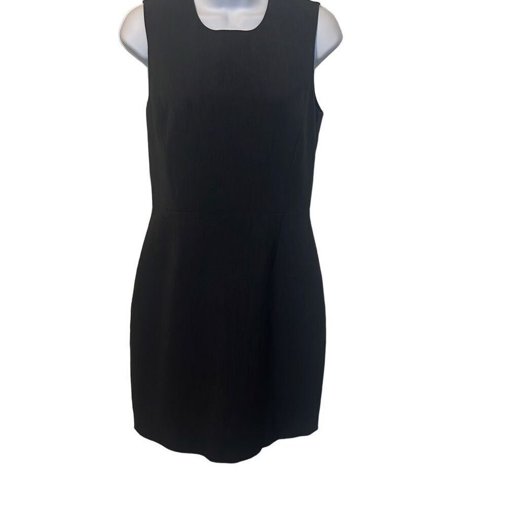 Neiman Marcus 4‎ Black Sleeveless  A-Line Sheath Dress Office Career Knee Length